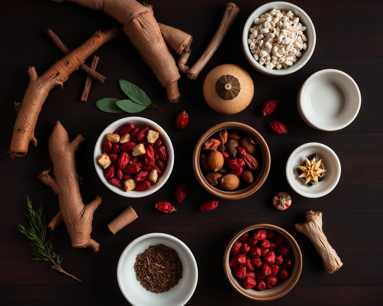 Traditional Chinese medicine herbs and roots